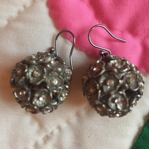 Givenchy Jewelry - Givenchy silvertone flower and cz ball earrings